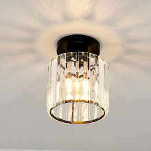Black Glass Rod Pendant Light with Polished Stainless Steel Base, 14 x 17 cm Semi-Recessed Modern Ceiling Light for Kitchen Island