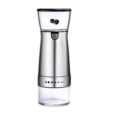 USB Rechargeable Coffee Grinder with 1200mAh Battery, 5 Adjustable Grind Levels, Ceramic Grinding Core, Stainless Steel, for Home Use