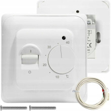 Termostato para calefacción por suelo radiante, con clasificación IP20 para baño, de montaje empotrado, ajustable de 5 a 40  con sensor de suelo.