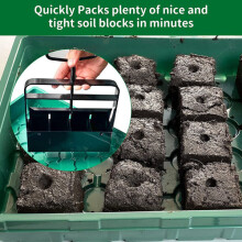 Soil Block Maker Tool, 4-Grid ABS Manual Press with Ergonomic Non-Slip Handle, for Creating Seedling Blocks to Reduce Root Damage