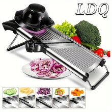 5-Speed Adjustable Stainless Steel Slicer for Kitchen, Vegetable Strip Cutter for Precise Cuts of Potatoes and Onions