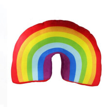 Travesseiro de Pelúcia Macia com Recheio de Algodão PP, Design de Arco Colorido para Decoração de Sofá e Quarto Infantil, 35 x 22 x 10 cm