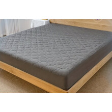 Coprimaterasso impermeabile e ipoallergenico 180x200x35 cm con angoli elasticizzati, grigio, in poliestere