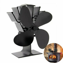 Stove Fan Heat Powered, 270m³/min Airflow for Efficient Heating, Quiet Operation, No Batteries Required, Black Metal Construction
