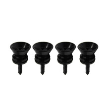 4Pcs Black Guitar Strap Lock Buttons Metal End Pins with Secure Design for Electric Guitar and Bass