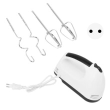 Mixer Elétrico de Mão 260W, 7 Velocidades Ajustáveis, Batedores de Aço Inoxidável e Gancho para Massa para Bater, Amassar, Cozinhar