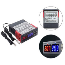 Controlador de temperatura STC-3008 para sistemas de calefacción y refrigeración con relé de 10 A y resolución de 0,1 C.