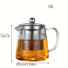 Tetera de acero inoxidable, diseño ergonómico con filtro permanente para infusión, hervidor duradero para estufa.