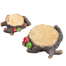 Decoratie van boomstronken in de vorm van paddenstoelen van hars, 2 stuks, waterdicht, voor binnen en buiten, voor tuinen, plantenpotten en gazon.