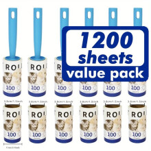Rolo Remove-Películas com Alças de Apoio Confortável, 1200 Folhas Adesivas para Roupas, Estofados e pelos de Animais de Estimação