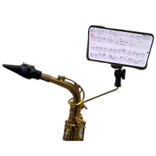 Saxophone Phone Holder with Lyre Clip for Alto Tenor, 360 Rotation, Adjustable Viewing Angle