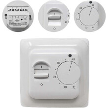 Handmatige kamerthermostaat compatibel met elektrische vloerverwarming, 16A 230V wandgemonteerde temperatuurregelaar met externe sensor