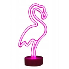 Flamingo Night Light, Plastic LED Neon Lamp with Constant Lighting, Battery or USB Powered, 30 cm Tall