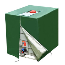 Protective Cover for IBC Tanks, 210D Oxford Cloth Waterproof and Sunproof, with Easy-Access Velcro Flap and Side Inspection Zip