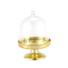 Mini supporti per dessert in plastica, set da 12 porta cupcake dorati per bomboniere di matrimonio e centrotavola.