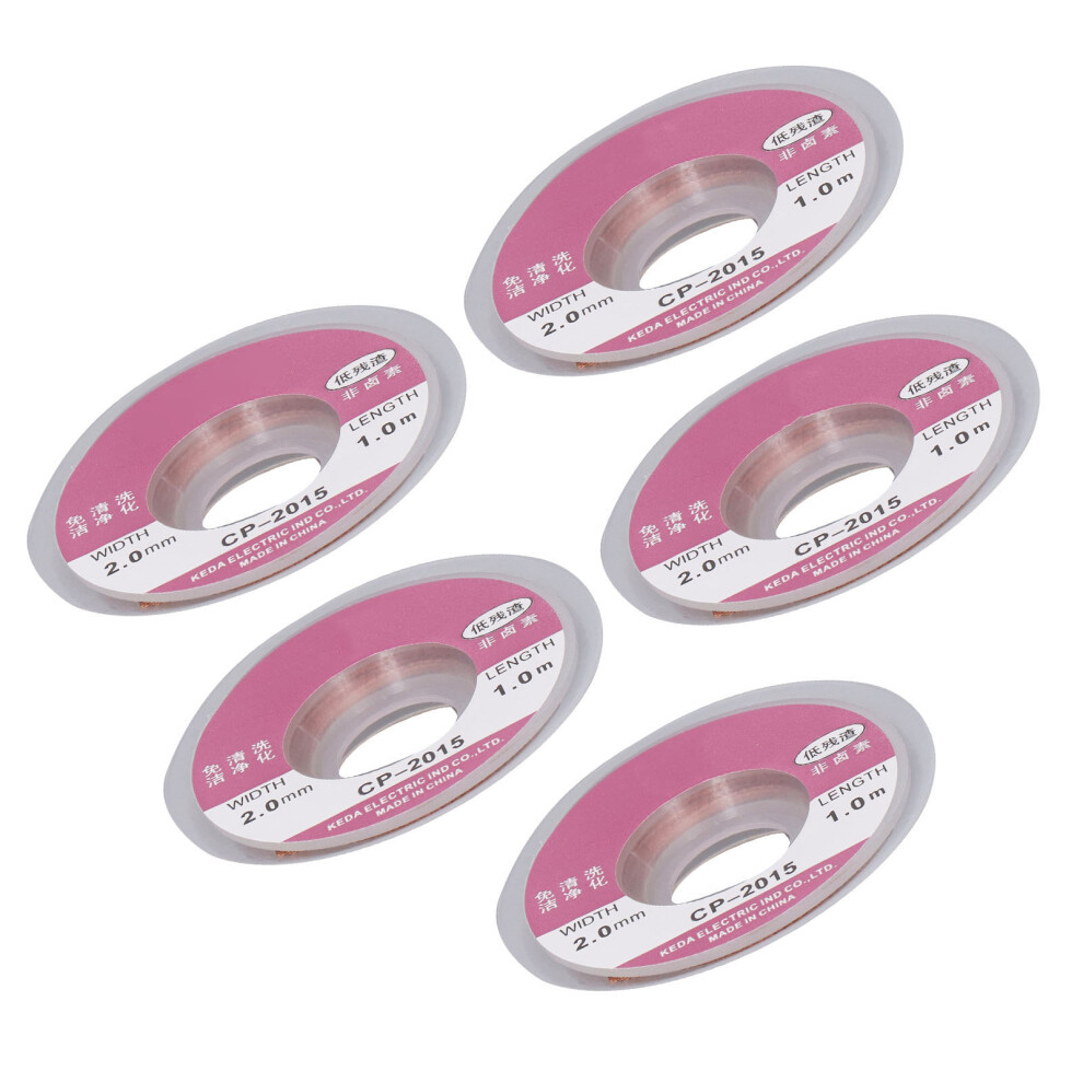 5Pcs Copper Solder Wick 1M Fast Heat Absorption & Removal For Tin 7691389670446