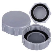 Couvercle de vanne de vidange de rechange, lot de 3, gris, étanche avec joint en caoutchouc pour bonde de piscine P01006, couvercle en plastique