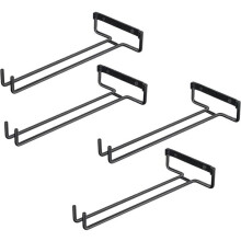 Wine Glass Holder, 4-Piece Space Saving Iron Rack for Wall Mounting in Wine Cabinets Bars