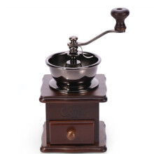 Ceramic Grinder, Manual Coffee Mill with Wooden Body for Coarse to Fine Grind, 50g Capacity, Smooth Quiet Hand Crank Operation