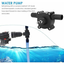 Bomba de Água para Furadeira Elétrica, Bomba Portátil Autoaspirante com Eixo de 6,35mm, Bomba de Plástico Engenheiro para Uso Doméstico e Externo