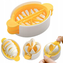 Compact Egg Slicer with Stand Blades, Quick Slicing for Salads Snacks, White Plastic, Dishwasher Safe
