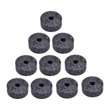 Gray Cymbal Felt Pads for Drum Set, 10 Pack Replacement Washers, Protects Surface, Fits Most Stands