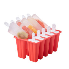 Moldes de silicona para helado, color rojo sandía, 1 unidad, palitos de helado reutilizables incluidos, fácil desmoldado para postres caseros.