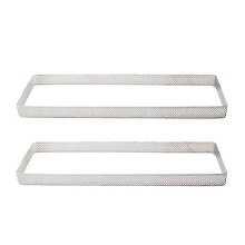 Backringe, 2er-Pack, 29 x 9 cm, perforierte Edelstahlformen für Kuchen und Desserts, spülmaschinenfest