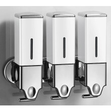 Dispensador de jabón de pared con pegamento de silicona, botella recargable de 500 ml, ventana transparente para baño y ducha.