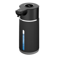 Dispensador de jabón con batería recargable USB y 4 velocidades ajustables, con sensor de funcionamiento para lavabo.