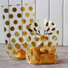 Reusable Cellophane Party Bags, Sealed Leakproof with String Tie for Homemade Sweets, Cookies