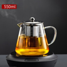 Glazen theepot met roestvrijstalen infuser voor losse thee, hittebestendige pot met zichtbaar zetproces voor gebruik in de keuken.