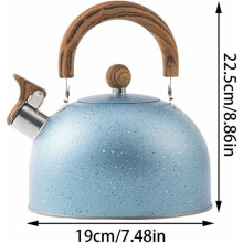 Hervidor silbante para uso doméstico, capacidad de 2,5 L, acero inoxidable apto para uso alimentario, mango ergonómico, boquilla de un solo toque.