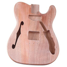 Electric Guitar Body Okoume Wood F Hole DIY Kit with Enhanced Resonance and Smooth Surface