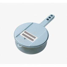Cortador de verduras para cocina doméstica, juego de 5 cuchillas para cortar y picar, cuchillas de acero inoxidable con soporte de ABS, azul