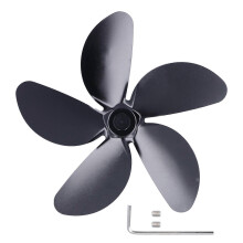 Stove Fan Blade compatible with Universal Fireplaces, Automatic Heat-Powered 5 Aluminium Blades for Improved Heat Circulation