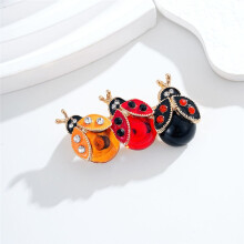 Marienkäfer-Brosche, Süße Insekten-Brosche, Strass, Tropföl, Emaille, Schmuck, Geschenk A