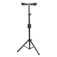 Adjustable Height Music Stand with SelfLocking Guitar Hanger, Folding HeavyDuty Steel