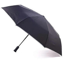Portable Automatic Umbrella with Reflective Safety Strips, UV Protection for Outdoor Travel Business, Compact 53cm, Metal Construction