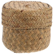 Handgeweven mand van zeegras, decoratieve opbergmand voor binnen, kleine geweven mand 13x13x10,5 cm