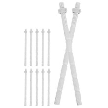Retractable Toilet Tank Button Rods, Adjustable Length Plastic Connector, Threaded Anti-Skid Design, Easy Replacement Set of 12 Pieces