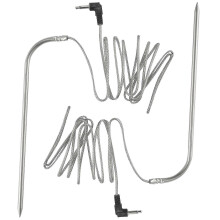 Sonda de temperatura para carne, juego doble, con cables de 6 y 48 pulgadas, punta de fácil limpieza para parrillas y ahumadores con control digital.
