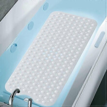 Anti-Slip Bath Mat, Extra Cushioned with Suction Cups Drainage Holes for Enhanced Bathing Safety, 100x40cm
