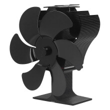 Ventilator met 6 bladen voor open haard, start automatisch bij 50C, verhoogt de warmte-efficiëntie van houtkachels, geen stroom nodig.