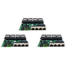 3X 100M Reverse POE Fast Ethernet Fiber 4F4E Output 12V Optical Media Converter Ethernet PCBA Placa Metro Board