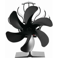 Automatic Heat Powered Fireplace Fan for Wood Stoves, 6 Aluminium Blades, No Electricity Needed, Circulates Warm Air