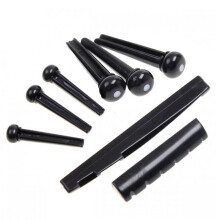 6 String Guitar Bridge Saddle Nut Pins Replacement Parts Set for Acoustic Folk Guitar
