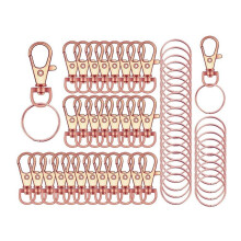 120pcs Keyring Hook Clip DIY Keychain Split Rings Keyfob Key Rings Key Chain Key Pendant Ring Stainless Steel Ring