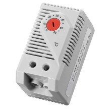 Controlador de temperatura mecánico con rango de 0 a 60 C, tipo normalmente cerrado para equipos de calefacción, diseño de terminal robusto.