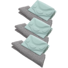 Escova de Limpeza com Cerdas de Esponja de Aço e Cabo de PP para Limpeza em Grooves Profundos na Cozinha e Banheiro